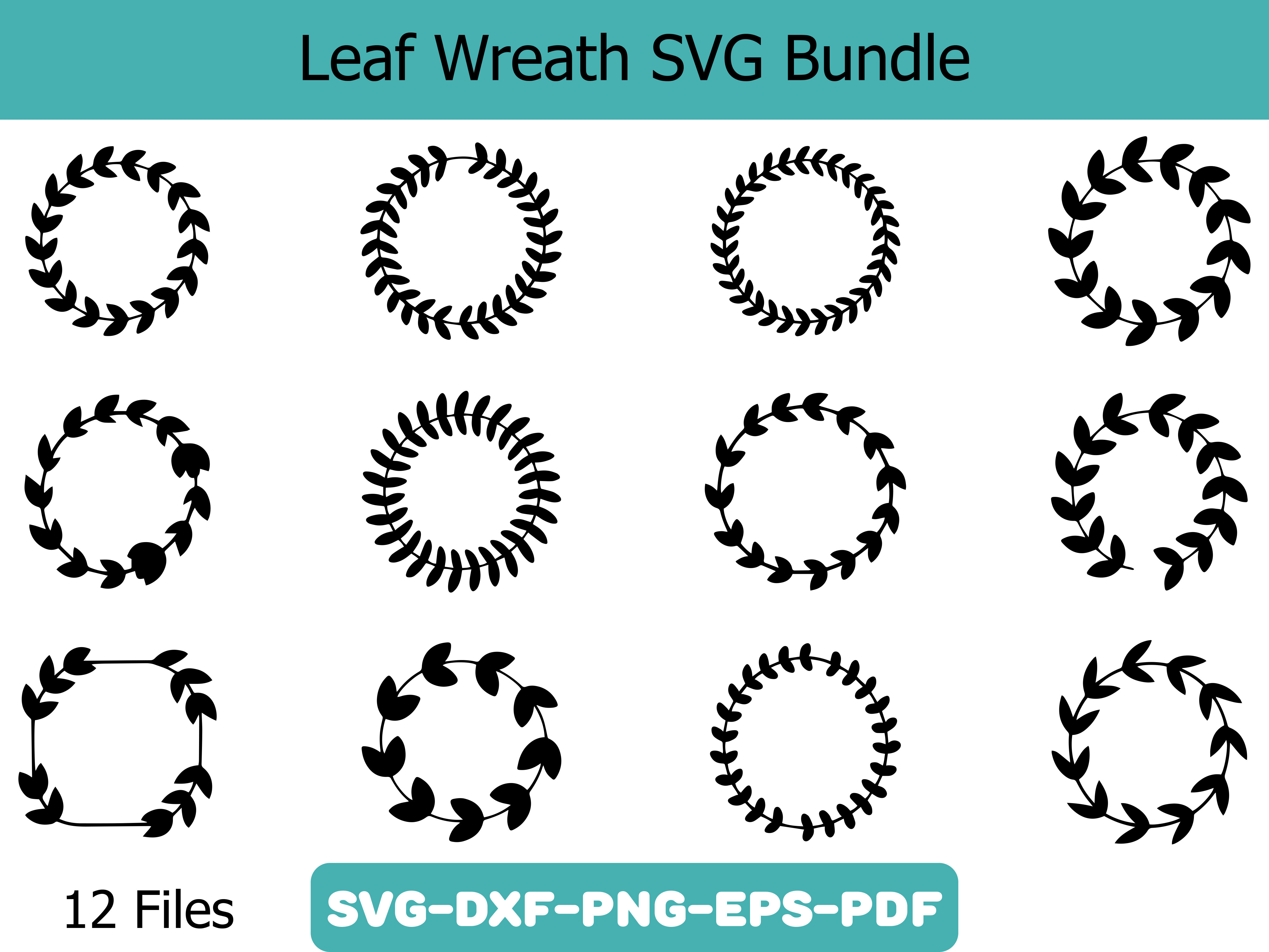 Leaf Wreath SVG Bundle