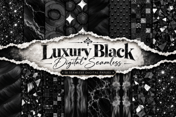 Luxury Black Digital Seamless Pattern