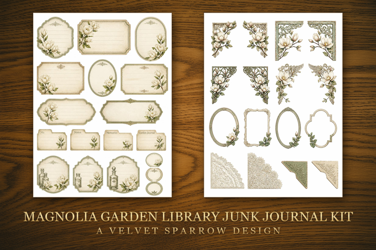 Magnolia Garden Library Junk Journal Kit