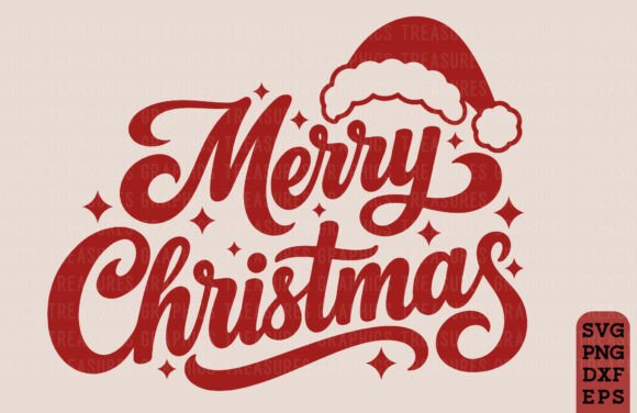 Merry Christmas SVG PNG Holiday Winter Illustration Designs de T-shirts Par GraphicsTreasures