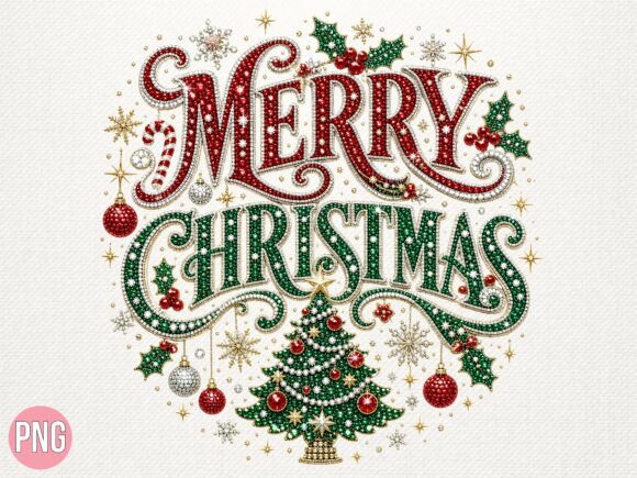 Merry Christmas Tree Rhinestone T-Shirt