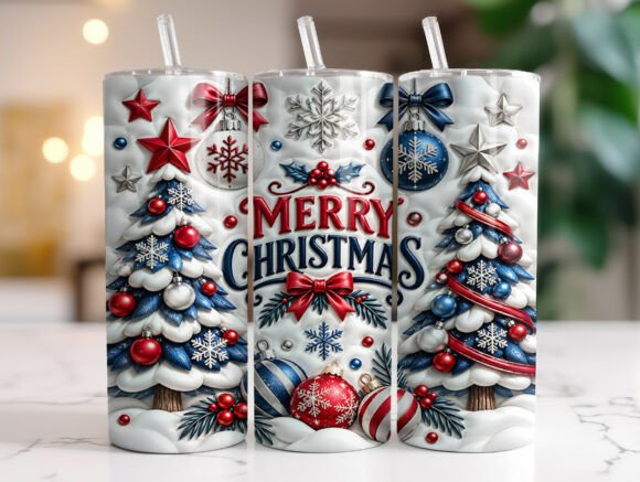 Merry Christmas Tumbler Wrap Sublimation
