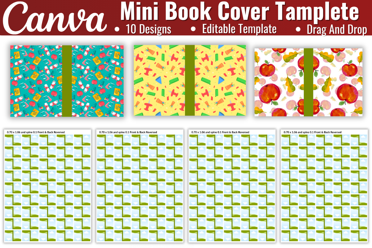 Mini Book Cover Template Bundle