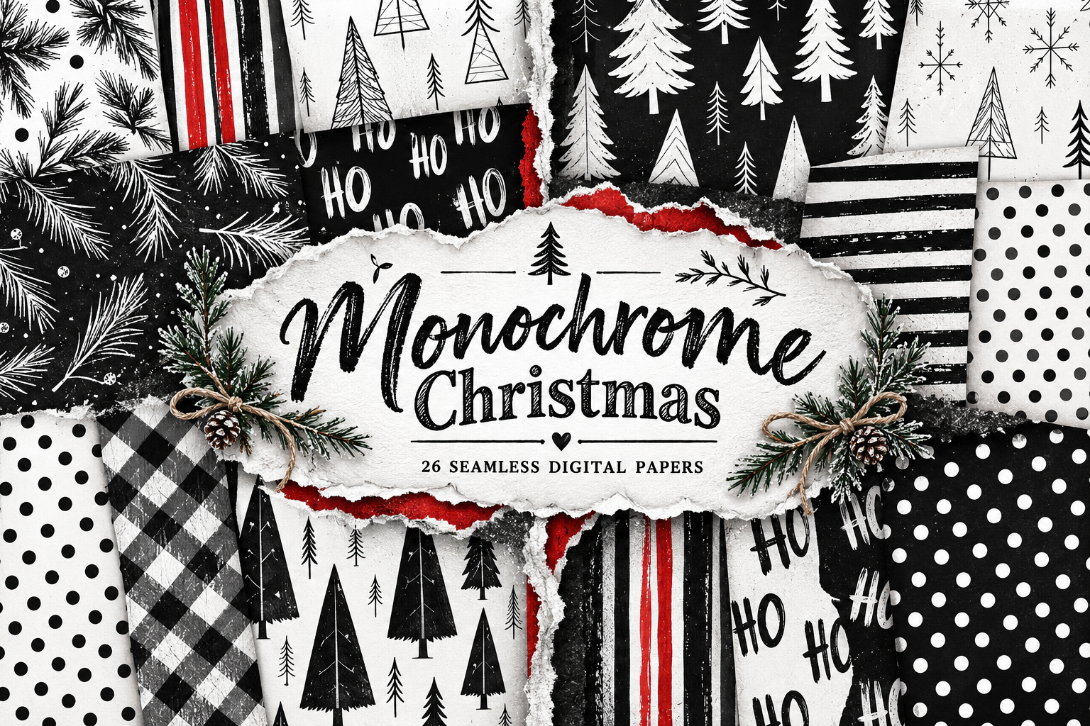 Monochrome Christmas Pattern