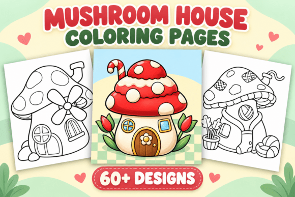 Mushroom House Coloring Pages