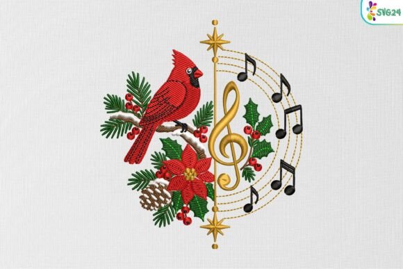 Music Note Cardinal Bird
