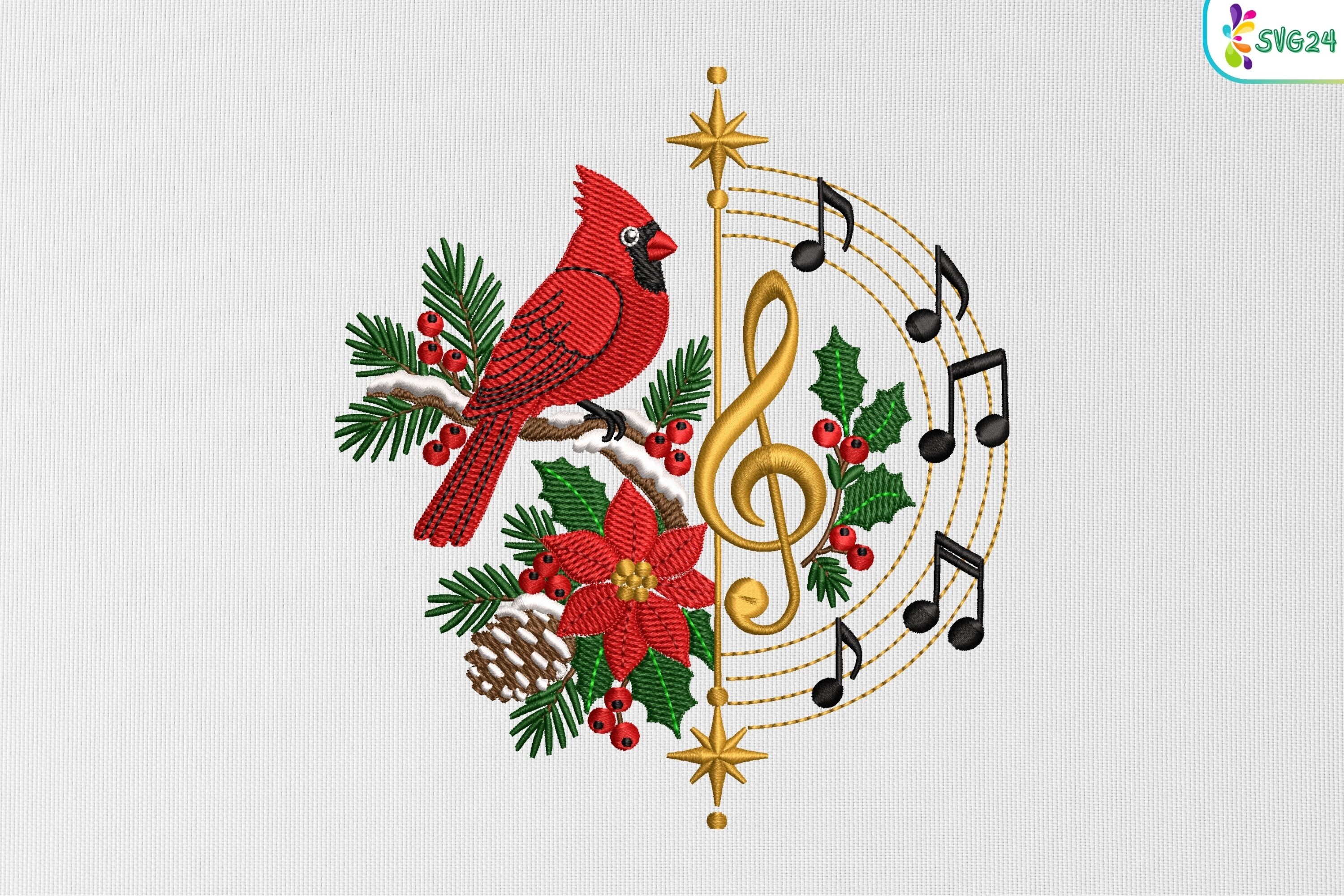 Music Note Cardinal Bird
