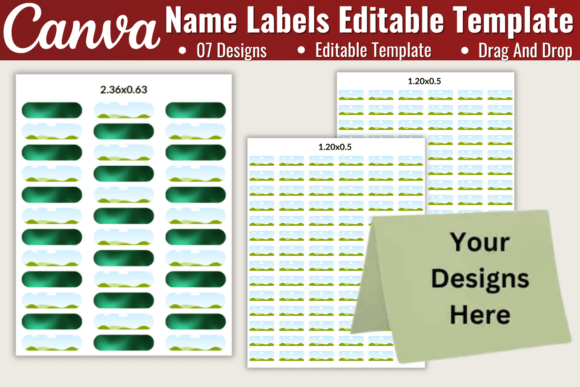 Name Label Canva Editable Template