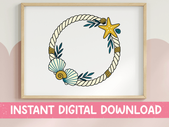Nautical Rope Ring Shell Frame Graphics