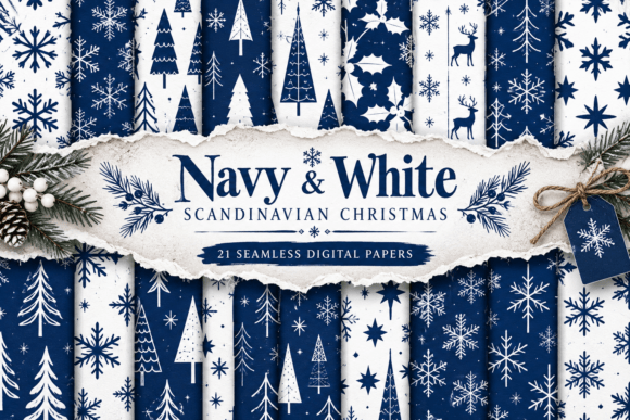 Navy & White Scandinavian Christmas