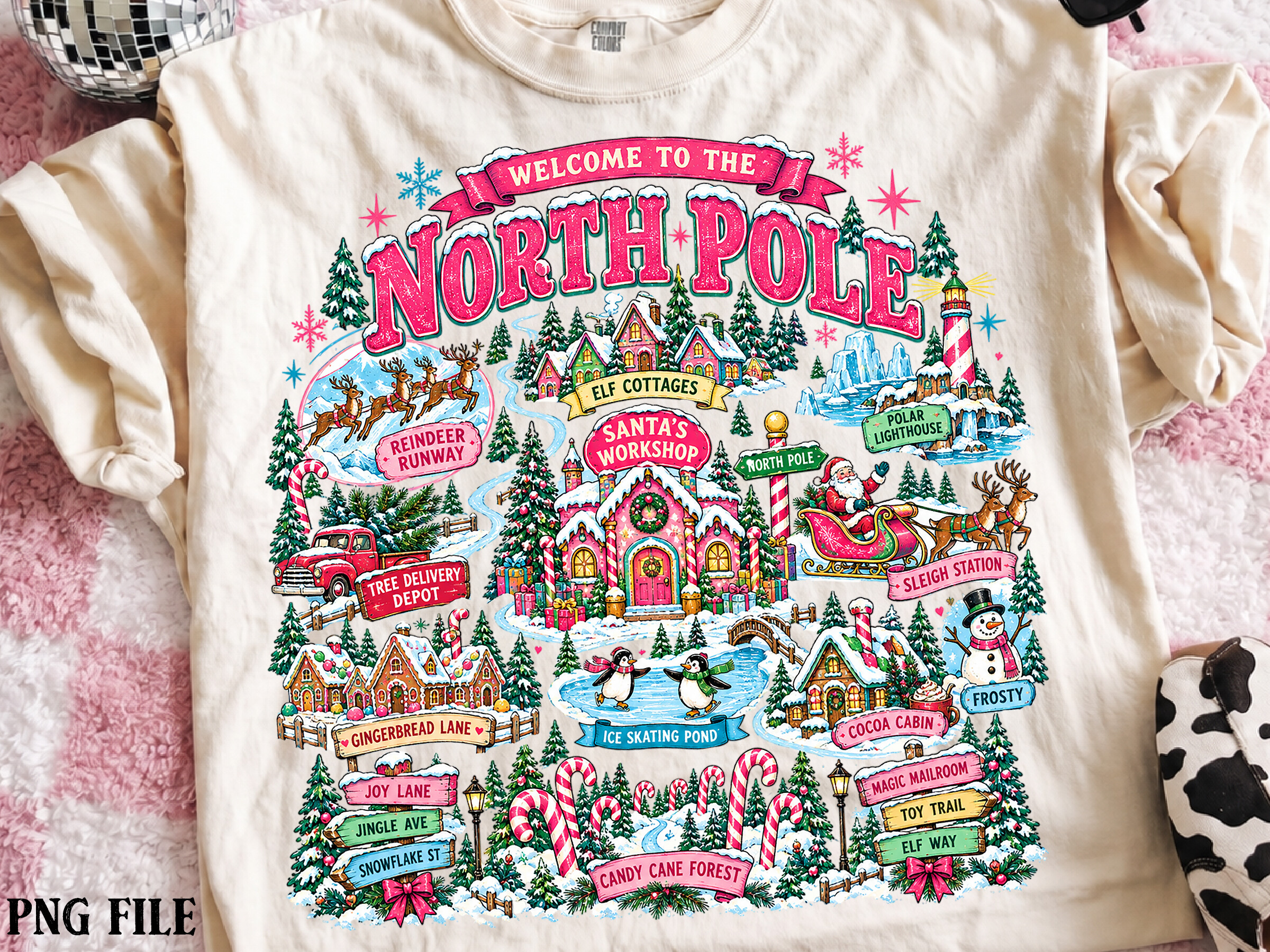North Pole Png, Christmas Village Png