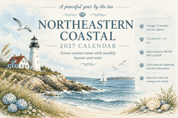 Northeastern Coastal 2027 Calendar Pages