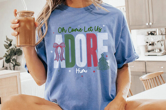 Oh Come Let Us Adore Him Png, Xmas Bible Graphic by Creative_Artist ...