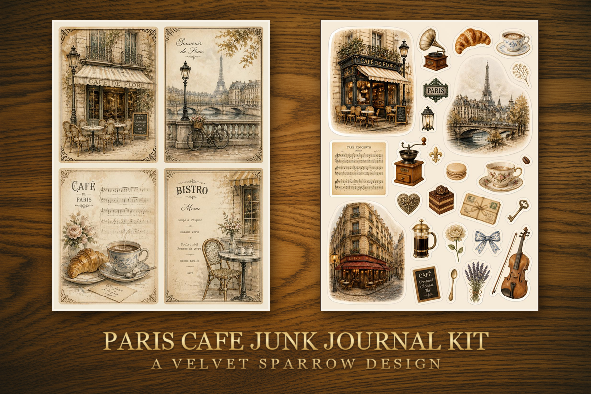 Paris Cafe Junk Journal Kit