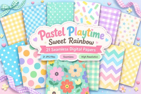 Pastel Playtime Sweet Rainbow Digital