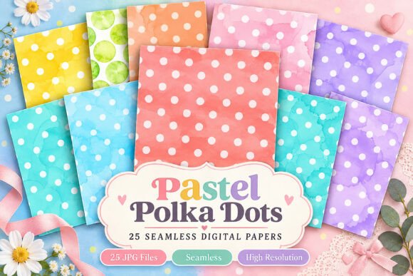 Pastel Polka Dots Digital Seamless
