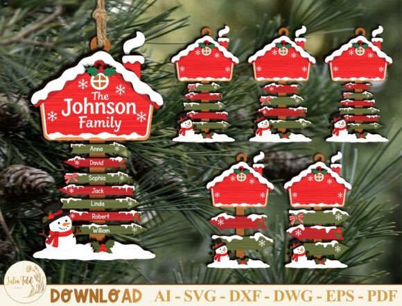 Personalized Christmas Family Sign SVG