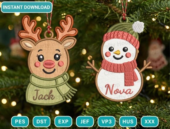 Personalized Xmas Ornament Embroidery