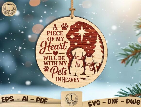 Pets in Heaven Christmas Ornament SVG laser cut file