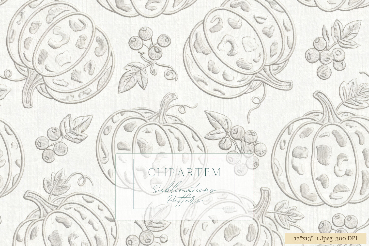 Pumpkin Berry Sketch Sublimation Pattern