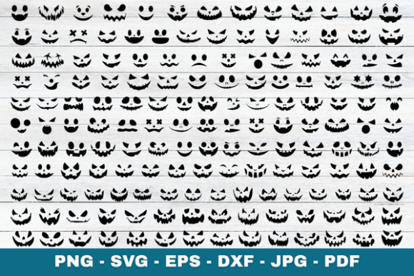 Pumpkin Faces SVG Halloween Bundle