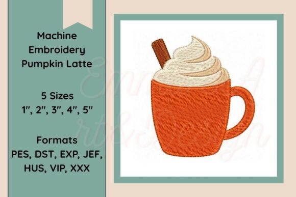Pumpkin Latte Machine Embroidery