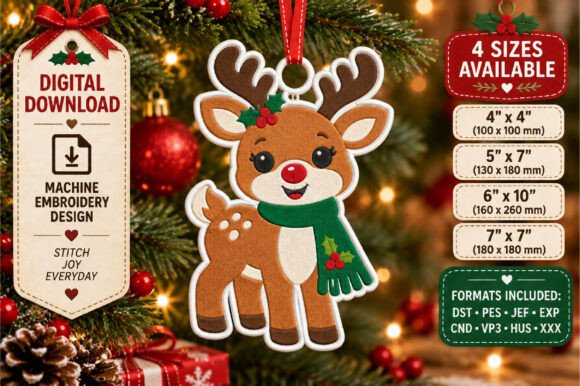 Reindeer Christmas Ornament Design