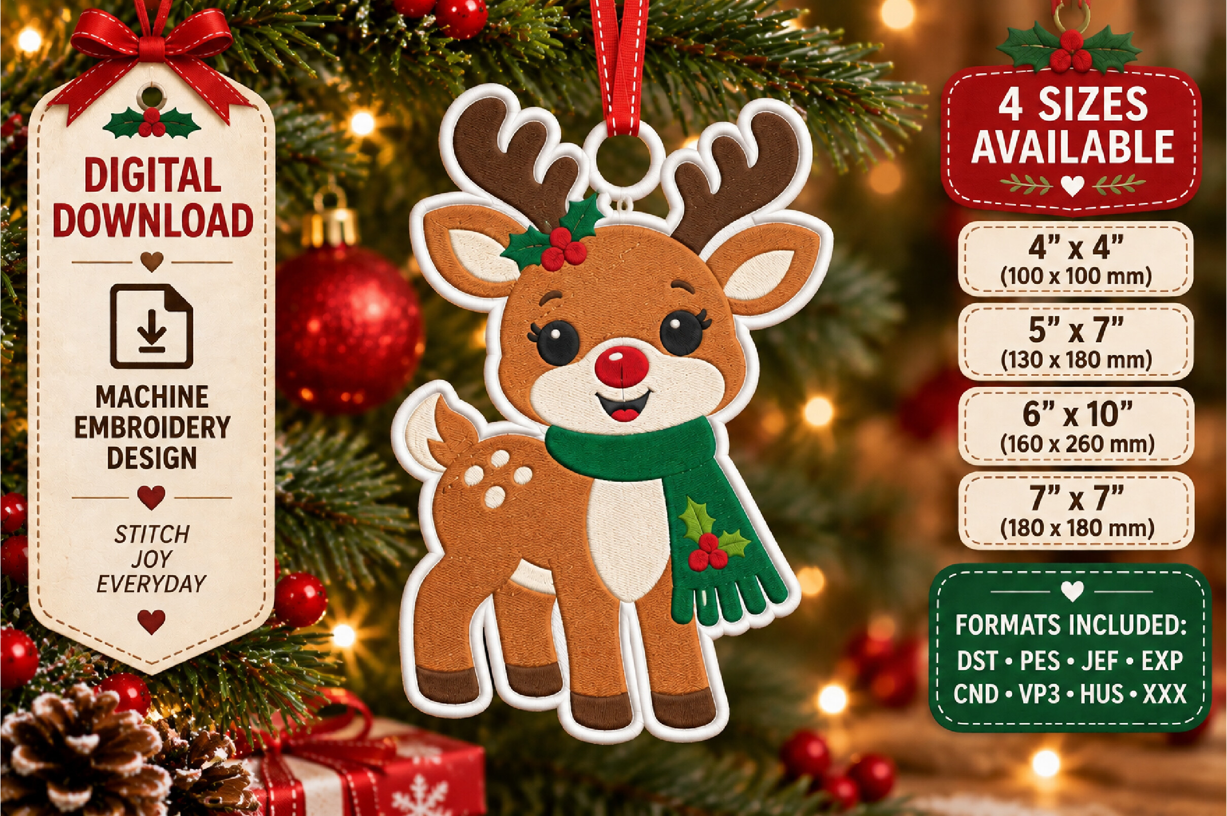 Reindeer Christmas Ornament Design