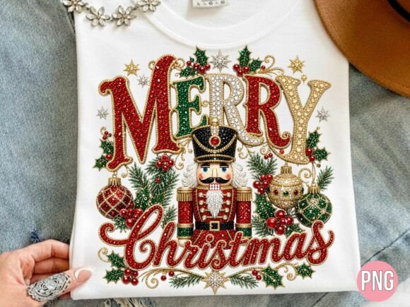Rhinestone Merry Christmas PNG Tshirt