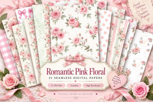 Romantic Pink Floral Seamless Pattern