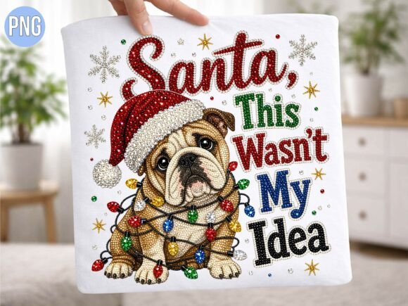 Santa Hat Bulldog Christmas PNG T-Shirt Graphic T-shirt Designs By Aria Creates