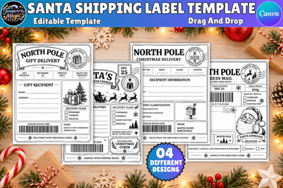 Santa Mail Sticker Label Bundle