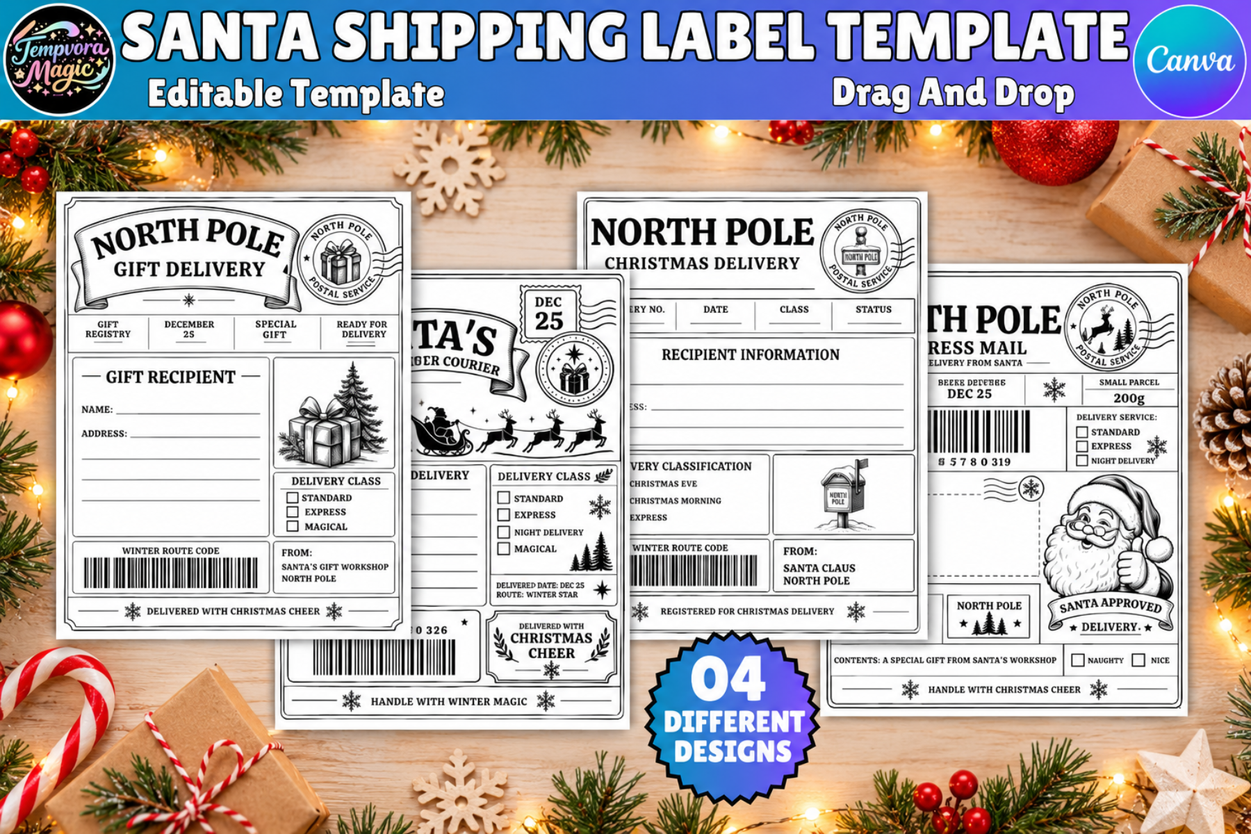 Santa Mail Sticker Label Bundle