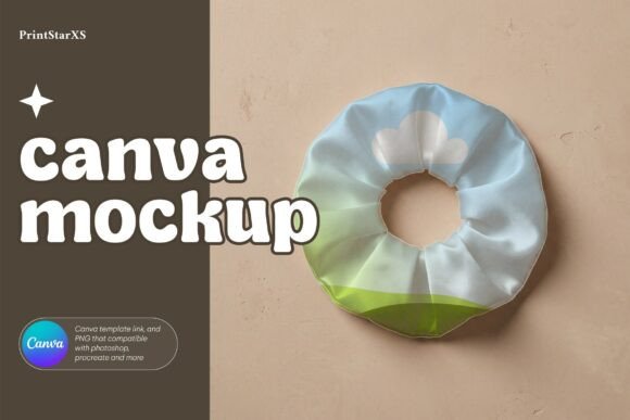 Scrunchie Canva Mockup PNG Hair Tie Mock