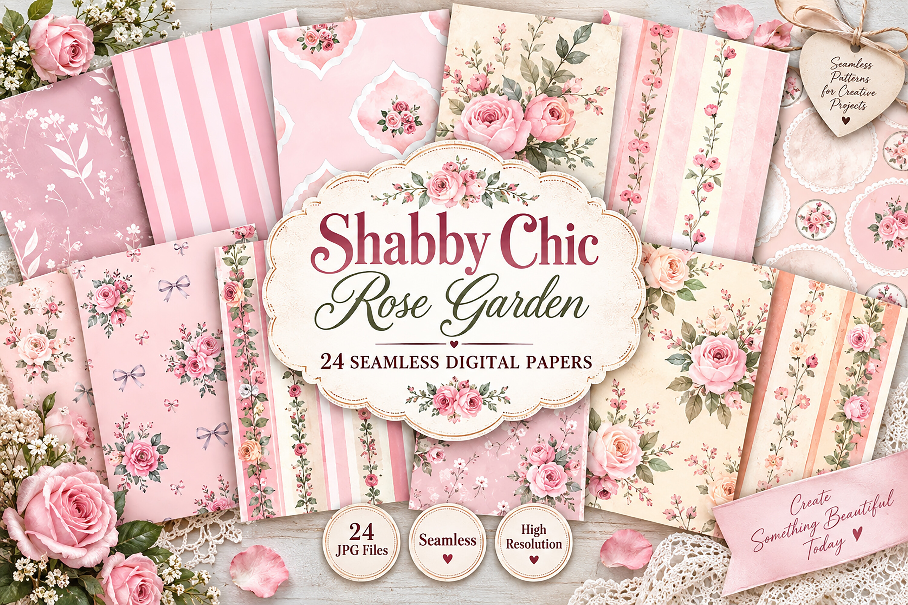 Shabby Chic Rose Garden Digital