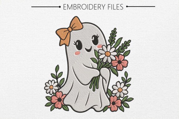 Spooky Boo Halloween Embroidery Design