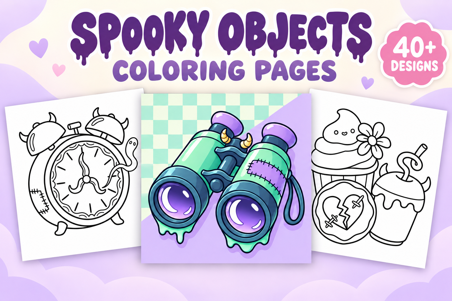 Spooky Objects Coloring Pages – Volume 2