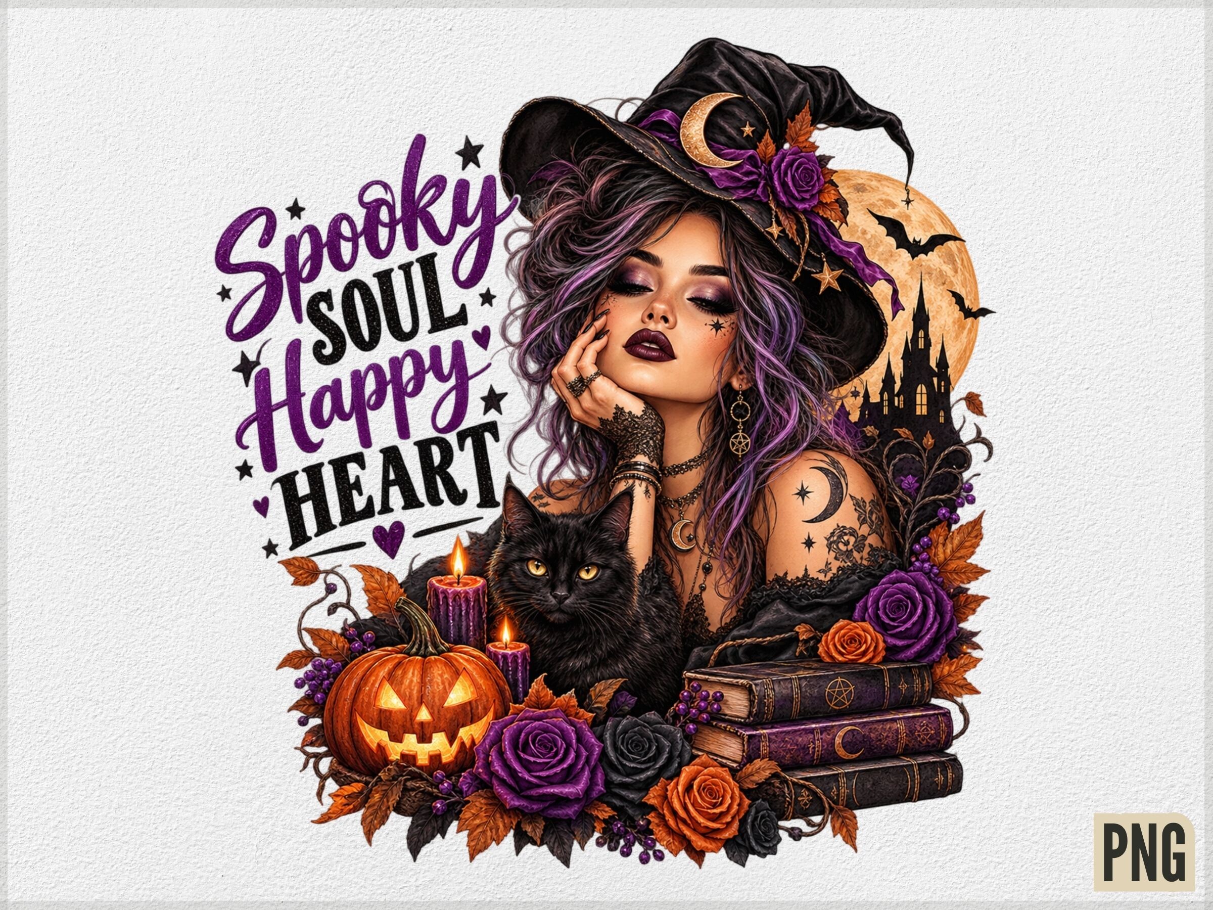 Spooky Soul Happy Heart Halloween PNG, W