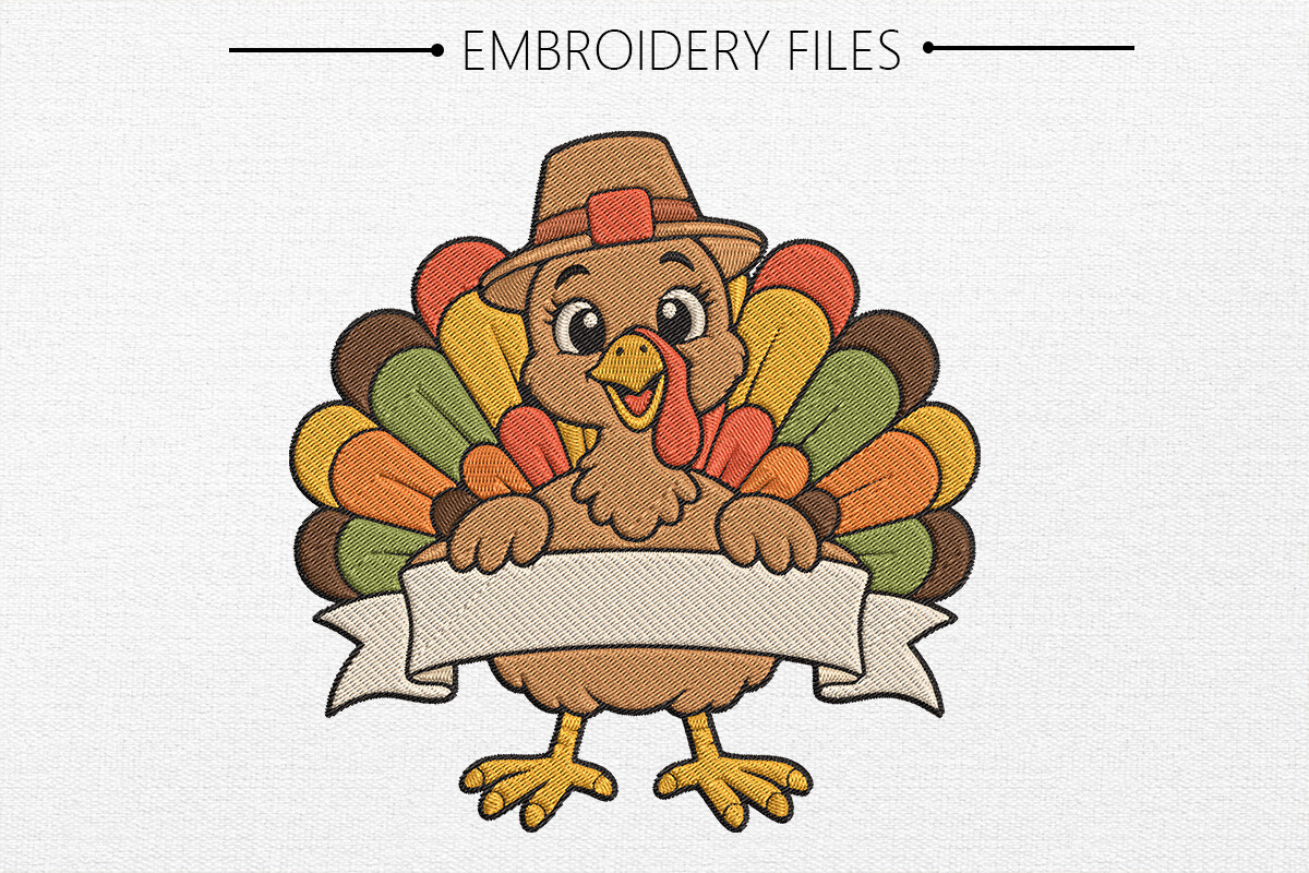 Thanksgiving Turkey Embroidery Design