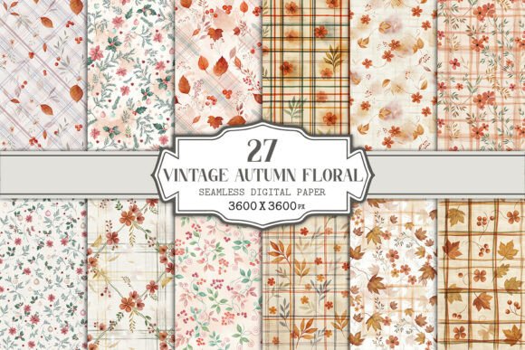 Vintage Autumn Floral Seamless Pattern