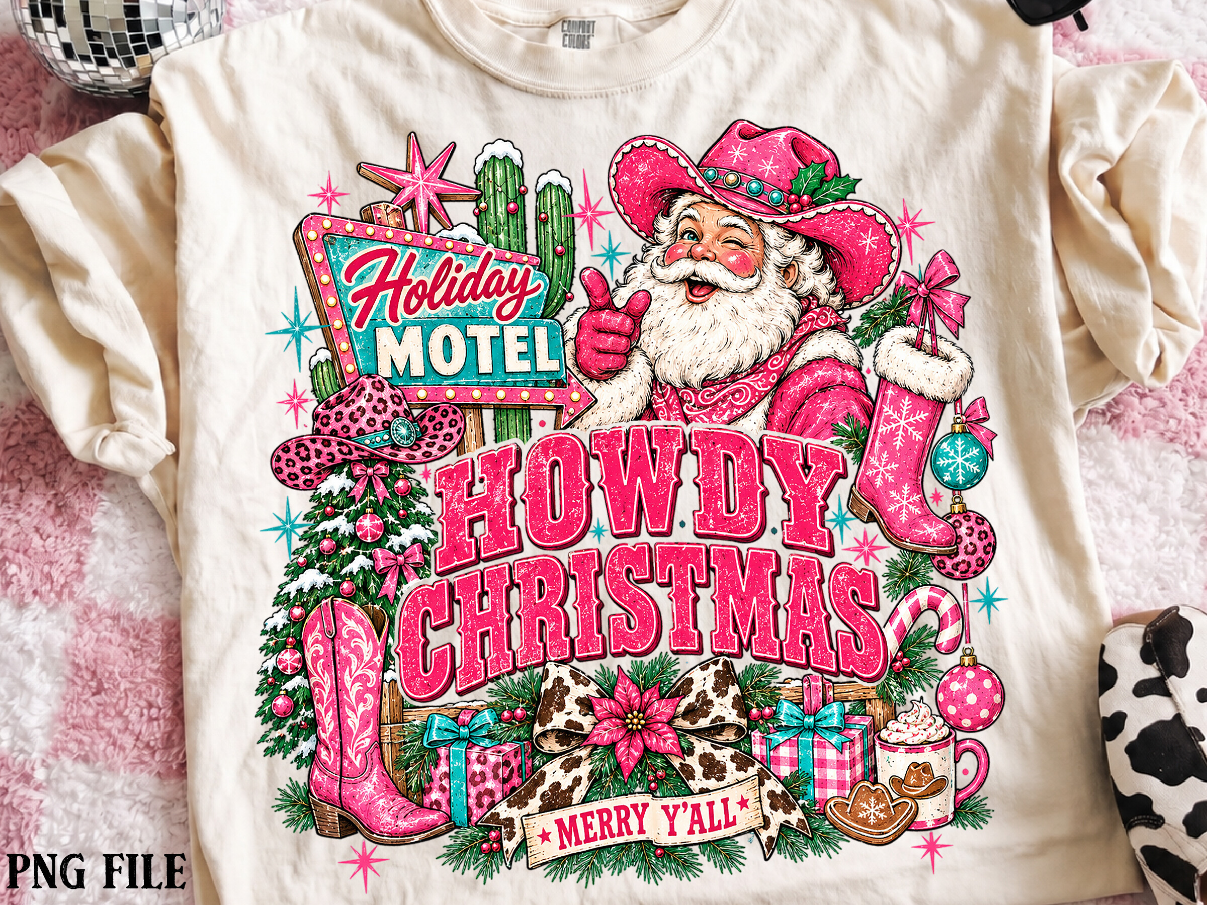 Vintage Howdy Christmas Png
