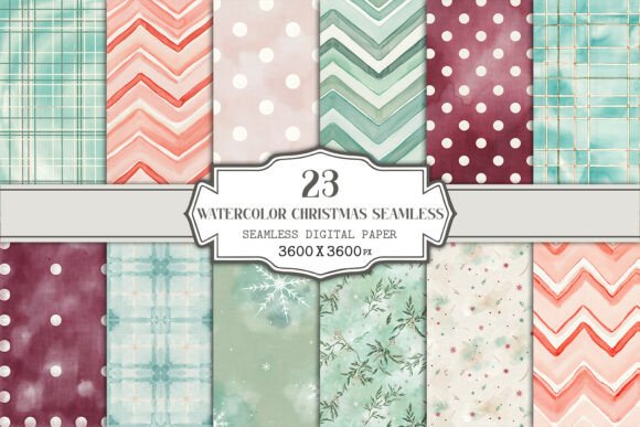 Watercolor Christmas Seamless Pattern