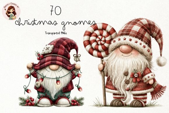 Whimsical Christmas Gnome Clipart