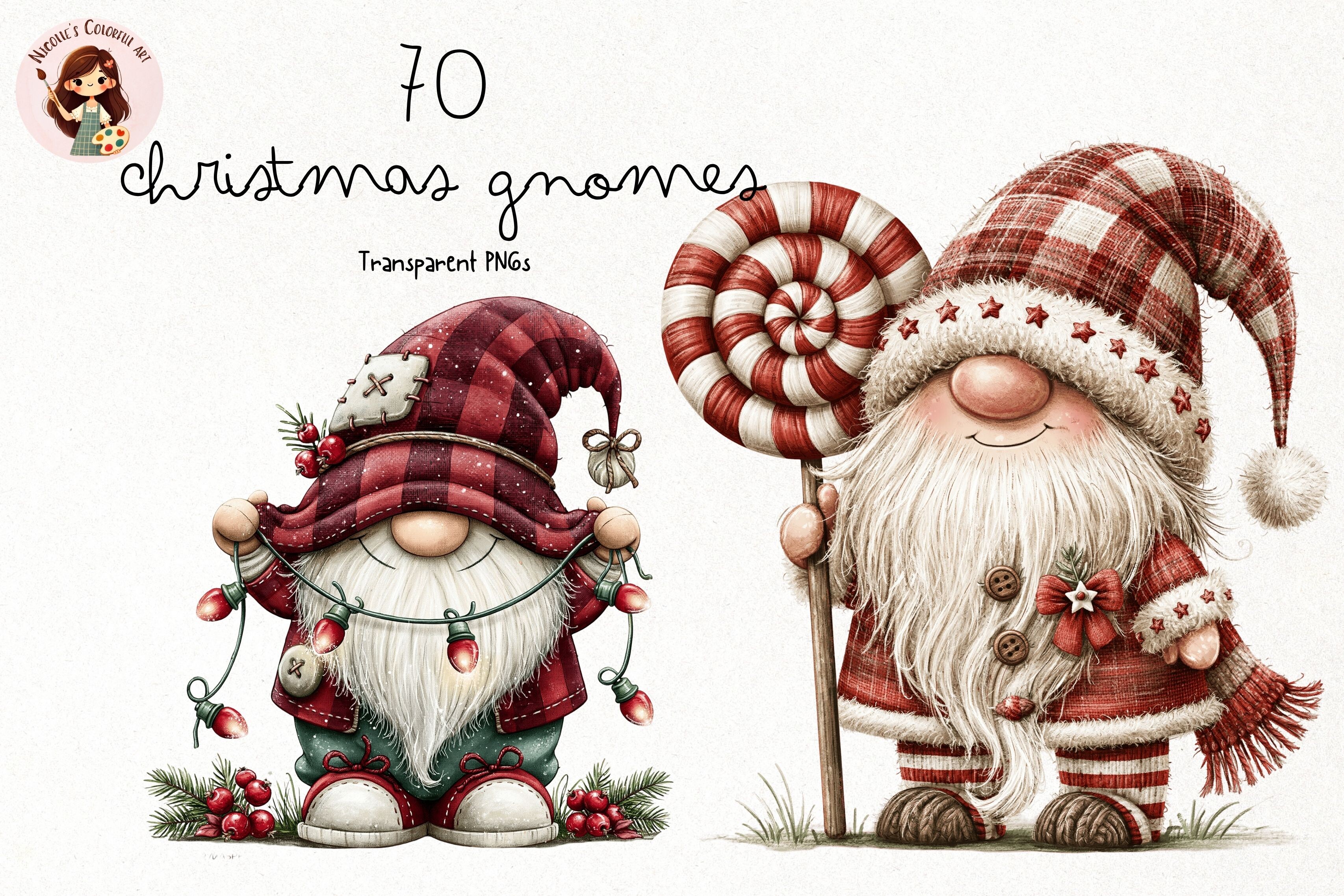 Whimsical Christmas Gnome Clipart