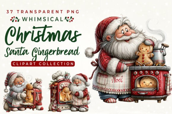 Whimsical Christmas Santa Gingerbread