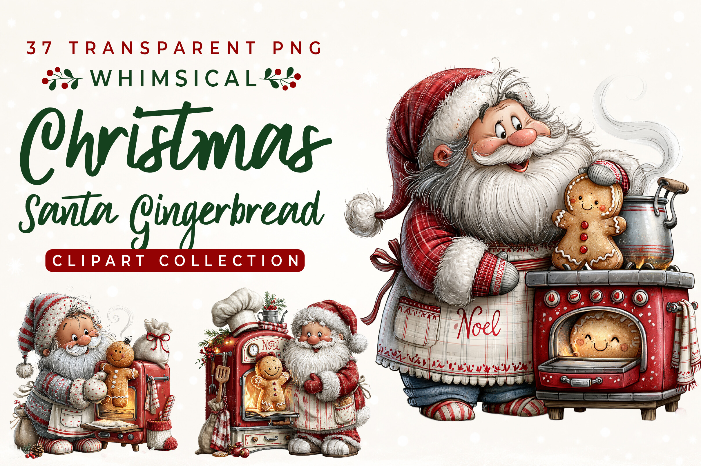 Whimsical Christmas Santa Gingerbread