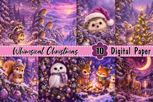 Whimsical Christmas Woodland Background