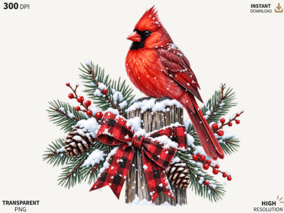 Winter Cardinal Christmas PNG, Festive R Graphic Illustrations By The Artistry Hub