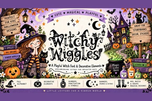 Witchy Wiggles Font Decorativi Font Di artstoreid