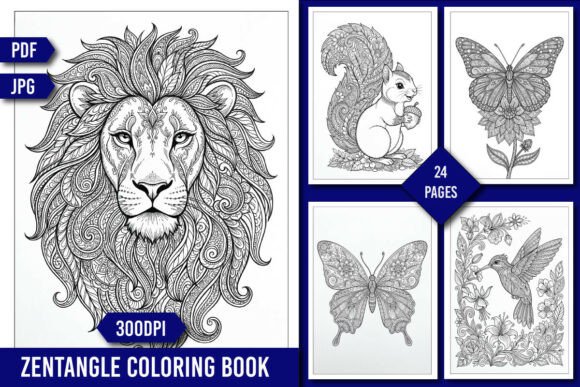 Zentangle Animals Coloring Pages